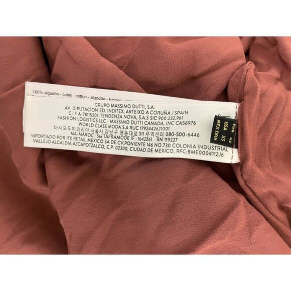 Massimo Dutti Womens Maxi Dress Off the Shoulder XS Tie-Dye Red 6617/717 NWT - Picture 10 of 12